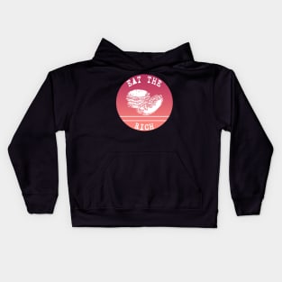 Eat The Rich Retro Cook Out Art Words Inside Red Summer Kids Hoodie